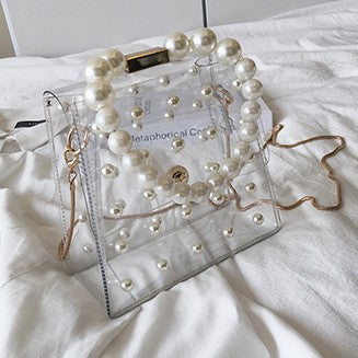 Chain pearl shoulder bag