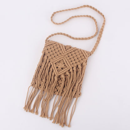 Tassel Crossbody Straw Beach Bag