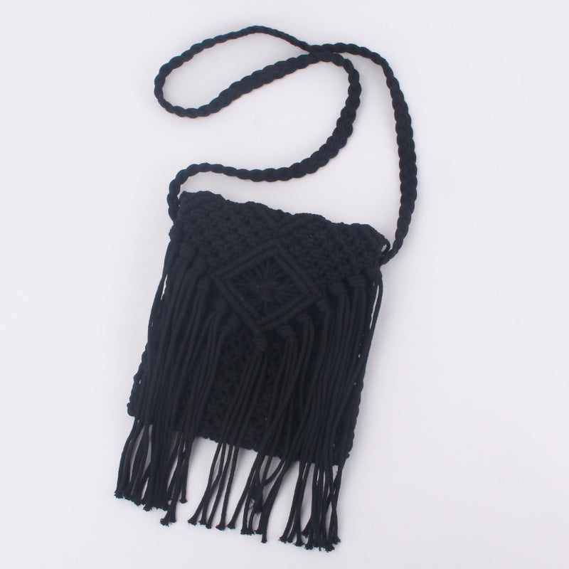 Tassel Crossbody Straw Beach Bag