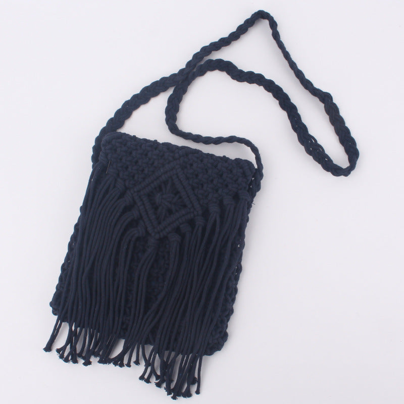 Tassel Crossbody Straw Beach Bag