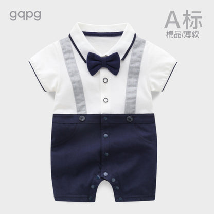 Summer Clothes Baby Short Sleeve Gentleman Jumpsuit