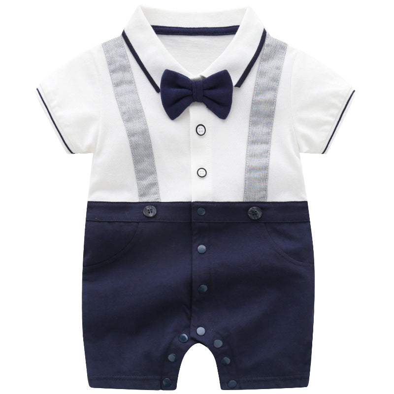 Summer Clothes Baby Short Sleeve Gentleman Jumpsuit