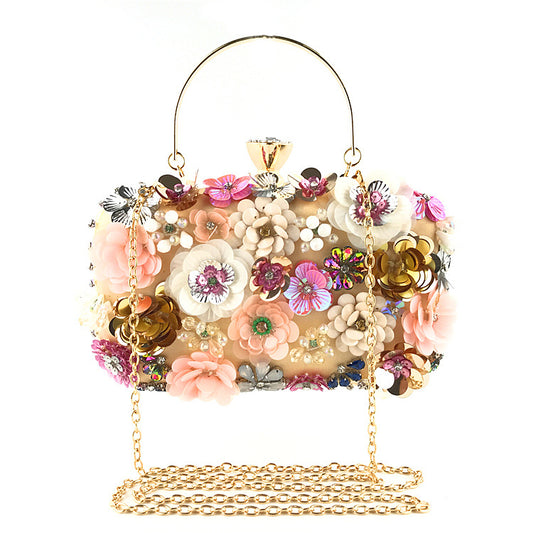 Handmade Flower Beaded Bag Banquet Wedding Party Bag