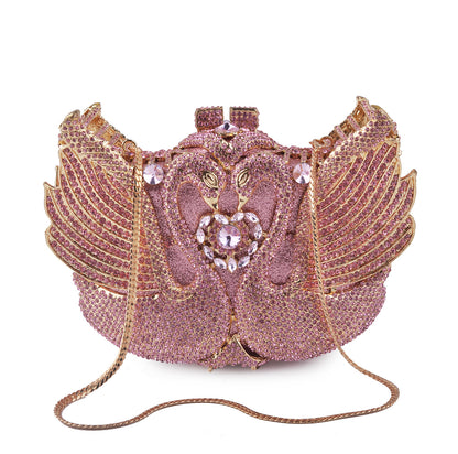 Swan Diamond Chain Evening Clutch Bag