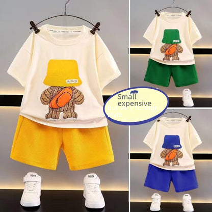 summer Casual Loose Clothes Short Sleeve Waffle Baby