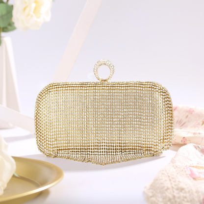 Clutch Ring-encrusted Diamond Banquet Bag