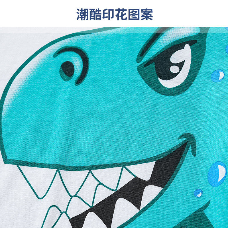 Summer Children's Short Sleeve Dinosaur Pattern Top T-shirt