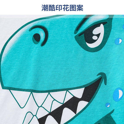 Summer Children's Short Sleeve Dinosaur Pattern Top T-shirt