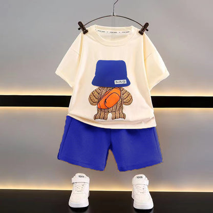 summer Casual Loose Clothes Short Sleeve Waffle Baby