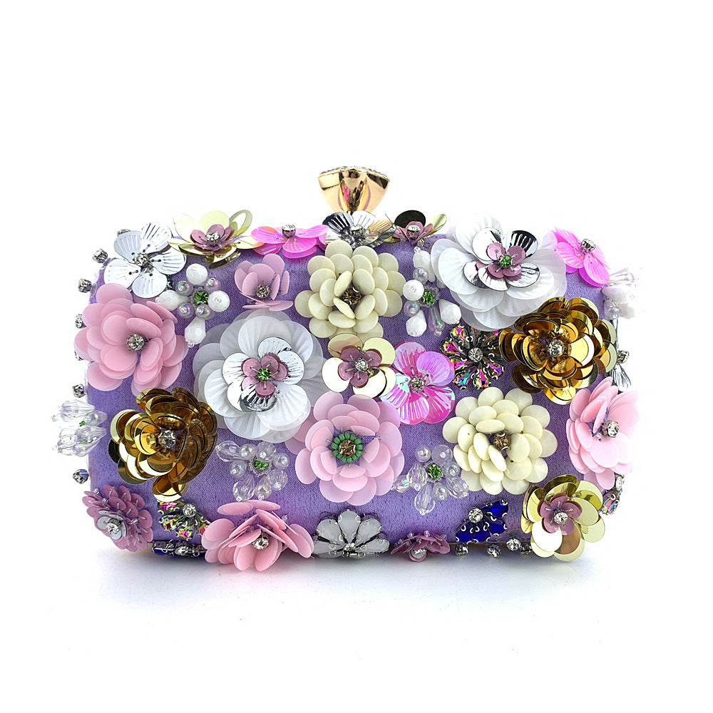 Handmade Flower Beaded Bag Banquet Wedding Party Bag