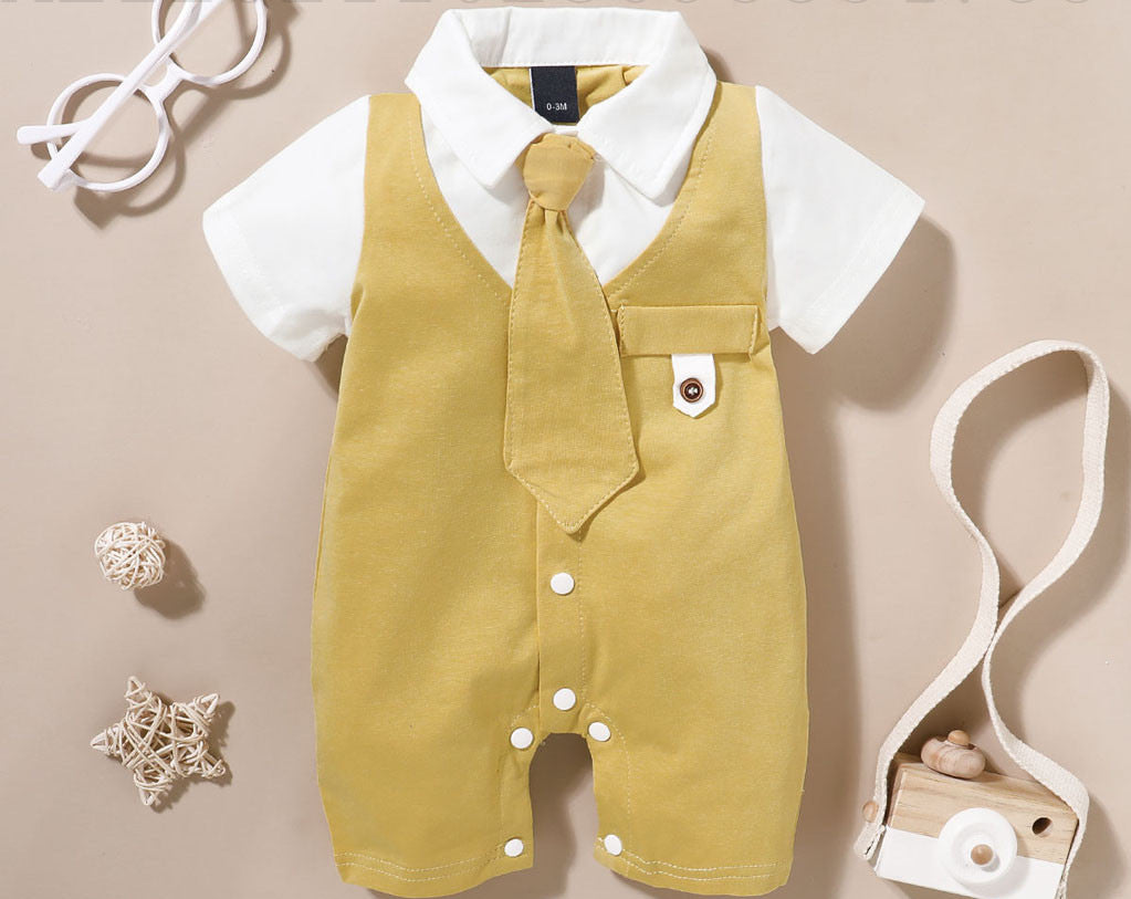 Baby Boy's Short-sleeved Gentleman's Tie suit