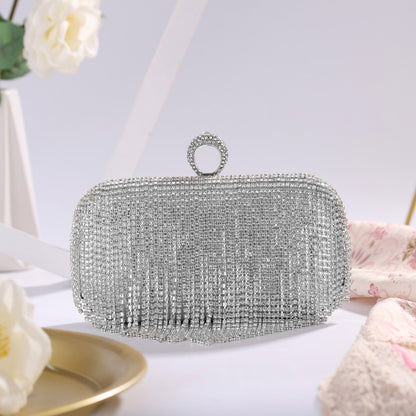 Clutch Ring-encrusted Diamond Banquet Bag