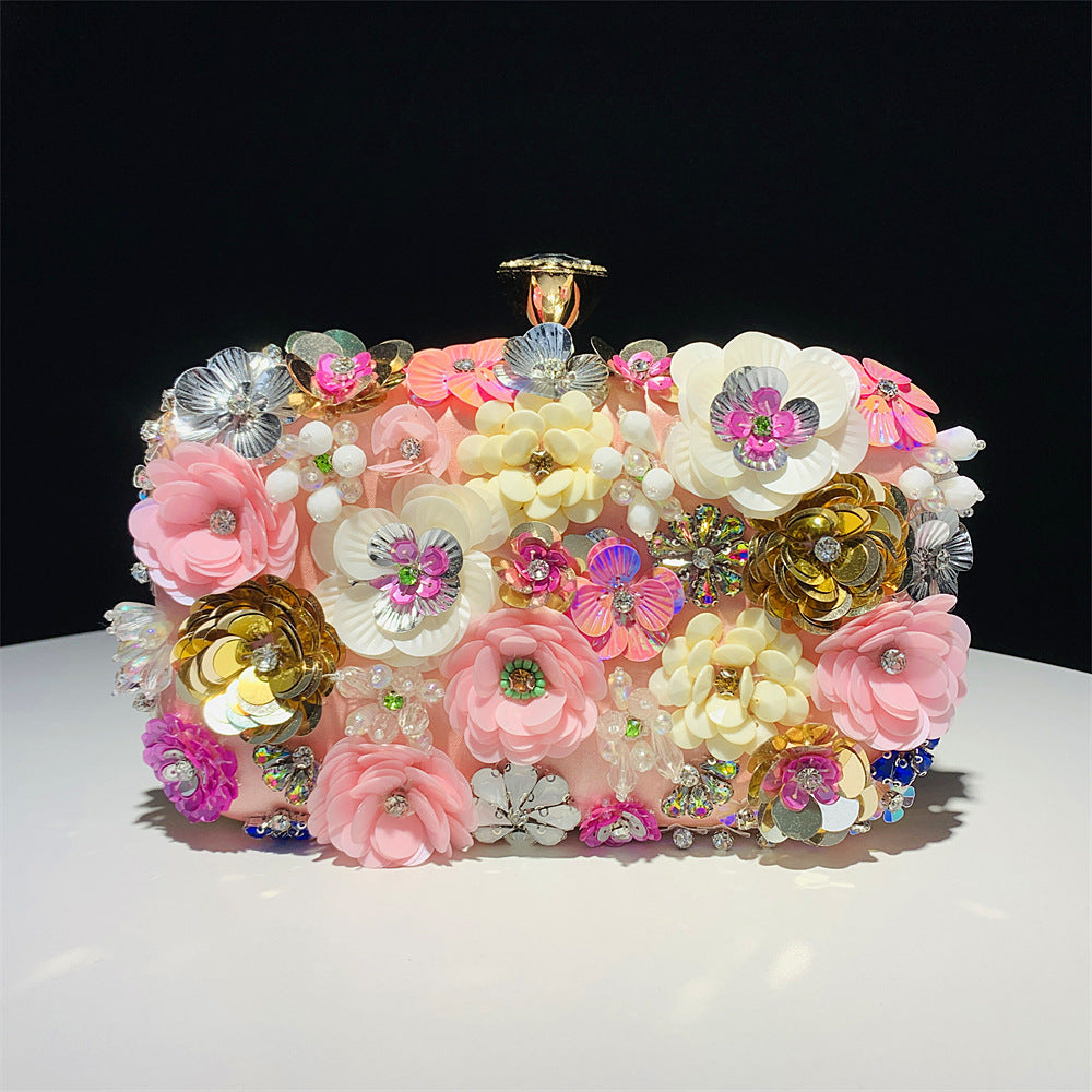 Handmade Flower Beaded Bag Banquet Wedding Party Bag