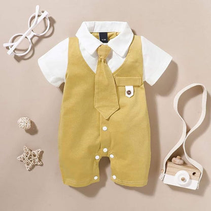 Baby Boy's Short-sleeved Gentleman's Tie suit