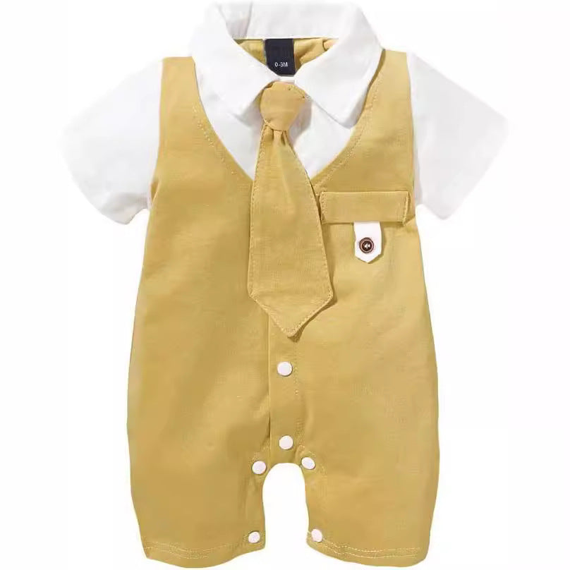 Baby Boy's Short-sleeved Gentleman's Tie suit