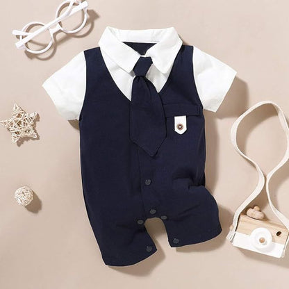 Baby Boy's Short-sleeved Gentleman's Tie suit