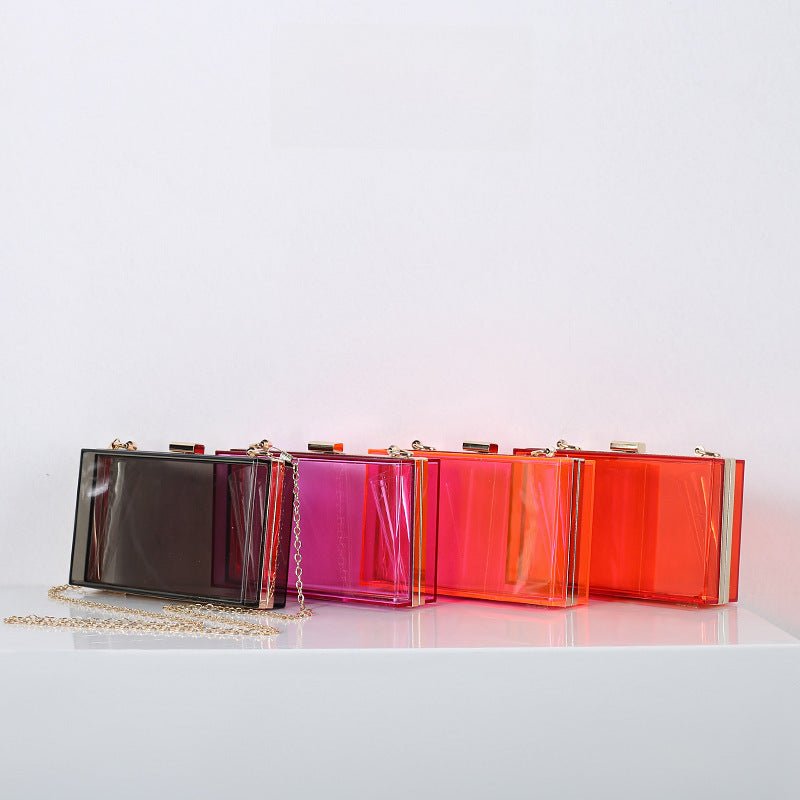 Small Square Bag Candy Color Transparent Box Bag