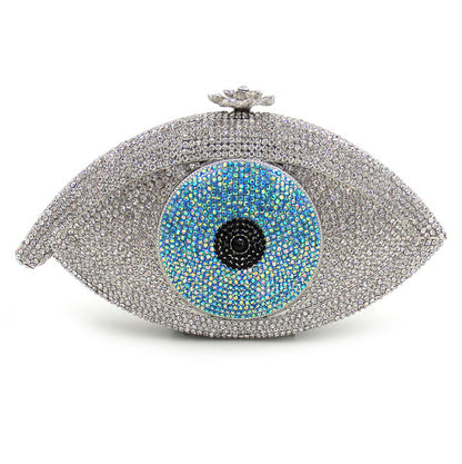 Handmade Rhinestone Devil Eye Crystal Clutch