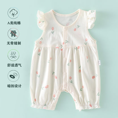 Baby Lace Sleeve Short-sleeved Climbing Suit Summer Clothe