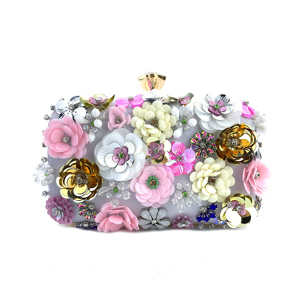 Handmade Flower Beaded Bag Banquet Wedding Party Bag