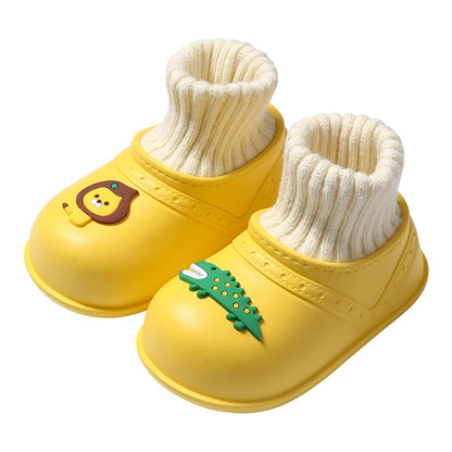 Waterproof Children&#039;s Cotton Slippers Boys Autumn And Winter Baby Plush Indoor Bag With Toddler Home Baby Cotton Shoes Girls