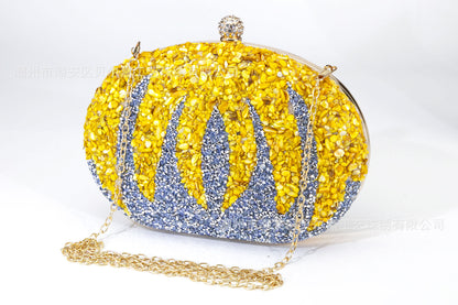 Pumpkin Diamond Evening Hand Bag