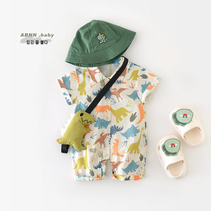 Summer Jumpsuit Short Sleeve Newborn Dinosaur Romper