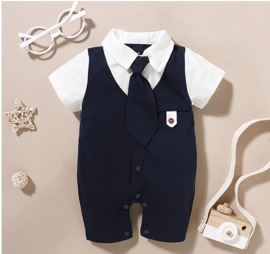 Baby Boy's Short-sleeved Gentleman's Tie suit