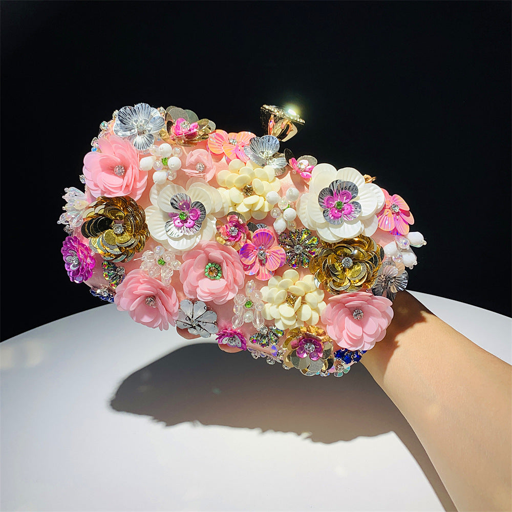 Handmade Flower Beaded Bag Banquet Wedding Party Bag